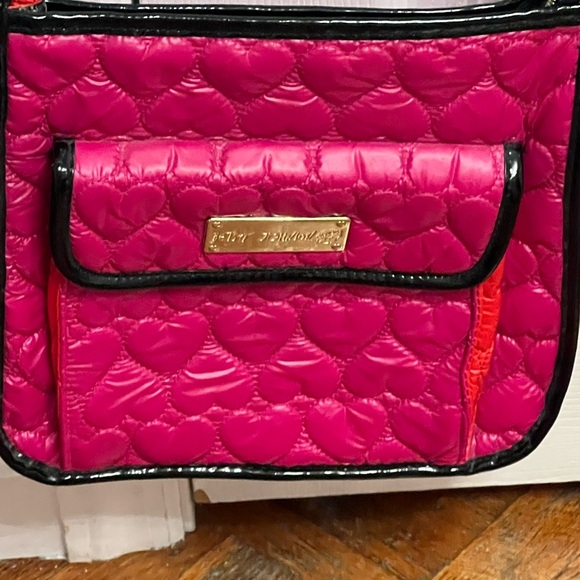 BETSEY JOHNSON Pink and Red Quilted Crossbody Bag - Picture 2 of 7